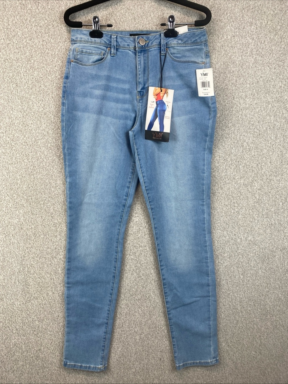 YMI Skinny Jeans Juniors Size 9 Mid Rise Moto Bodycon Stretch